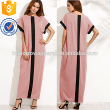 Contrast Panel Cocoon Full Length Dress Manufacture Wholesale Fashion Women Apparel (TA3182D)